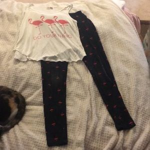 Flamingo top and bottoms